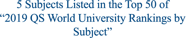 Subjects Listed in the Top 50 of "2019 QS World University Rankings by Subject"