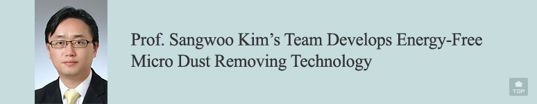 Prof. Sangwoo Kim’s Team Develops Energy-Free Micro Dust Removing Technology